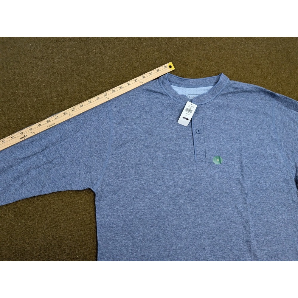 LL Bean  Shirt Mens XL Regular River Driver Henley Wool Blend Double Layer - Picture 4 of 8